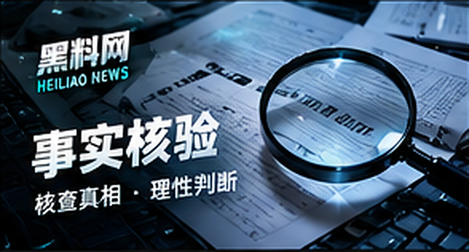 资料核对与放大镜概念配图